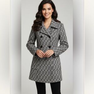 Pinko Vintage Wool Tweed Double Breasted Peacoat